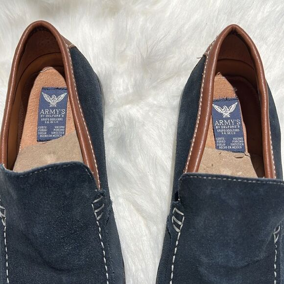 men’s army’s by DELFORS’S Navy blue suede loafers Size 8.5. B79 - Picture 4 of 11